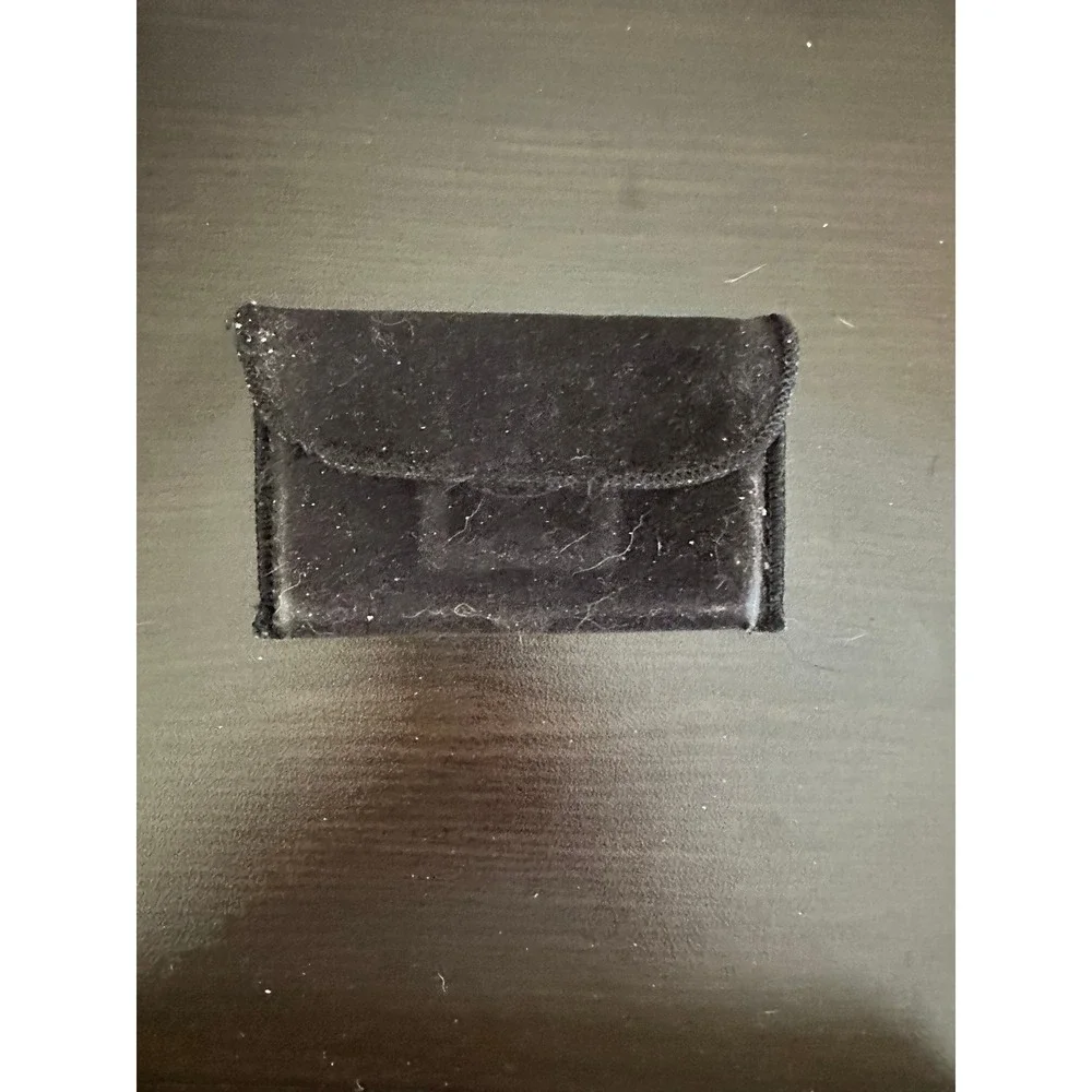 Silver Metal Business Card Holder Case Purple Kanji Love Symbol with Pouch